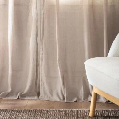 Voilage à nouettes en polyester et coton 130x250cm - beige alpilles