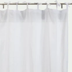 Voilage à nouettes en polyester et coton 130x250cm - blanc