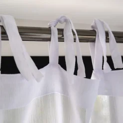 Voilage à nouettes en polyester et coton 130x250cm - blanc