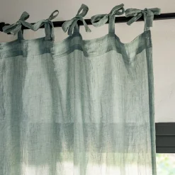 Voilage à nouettes en polyester et coton 130x250cm - bleu calaluna