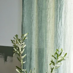 Voilage à nouettes en polyester et coton 130x250cm - bleu calaluna