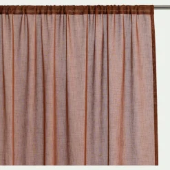 Voilage passe-tringle en polyester 140x250cm - terracotta