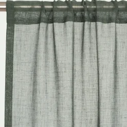 Voilage passe-tringle en polyster 140x250cm - vert cèdre